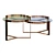 Copper Brushed Green Glass Table 3D model small image 1