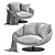 AVI Fabric Armchair with Swivel 3D model small image 1