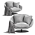 AVI Fabric Armchair with Swivel 3D model small image 2