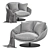 AVI Fabric Armchair with Swivel 3D model small image 5