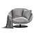 AVI Fabric Armchair with Swivel 3D model small image 6