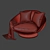 AVI Fabric Armchair with Swivel 3D model small image 8