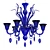 Italian Murano Glass Chandelier Blue 3D model small image 1