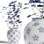 Elegant Blue Floral Vase Set 3D model small image 1