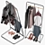 Yamazaki Two-Level Coat Rack Stand 3D model small image 4