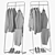 Yamazaki Two-Level Coat Rack Stand 3D model small image 5