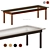 Modern Rectangular Kofi Table 140cm 3D model small image 1