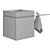 Compact Glass Top Washbasin Cabinet 3D model small image 4