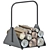 Portable Firewood Stand Rack Organiser 3D model small image 4