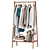 Wooden Floor Hanger Organizer Rack 3D model small image 1