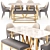 Modern Suede Leather Dining Set 3D model small image 7