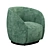 Plush Bouclé Accent Chair 3D model small image 3