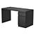 IKEA MALM Writing Desk Black-Brown 3D model small image 2