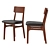 Vintage Walnut Dining Chair Set 3D model small image 5