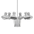 Elegant Six Arm Ceiling Light 3D model small image 3