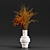 Concrete Vase Branch Bouquet Decor 3D model small image 2