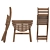 Folding Wall Table Set - ASKHOLMEN 3D model small image 3