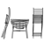 Folding Wall Table Set - ASKHOLMEN 3D model small image 7