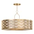 Sleek Copper Carved Pendant Light 3D model small image 1