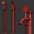 Metal Wall Mounted Bath Mixer 3D model small image 2