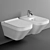 Elegant Duravit Wall Hung Toilet 3D model small image 1