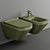 Elegant Duravit Wall Hung Toilet 3D model small image 3