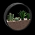 Round Wall-mounted Florarium 3D model small image 2