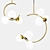 Gold Shadow Metal Ring Pendant 3D model small image 1