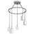 Opal Square Glass Chandelier Chelsea 3D model small image 2