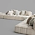 Uniqwa Denver Natural Sofa 3D model small image 6