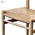 Rustic Woven Wood Chair Set 3D model small image 3