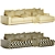 Kai 3-Seat Chaise Lounger 3D model small image 4