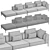 Italian B&B Michel Effe Sofa 3D model small image 5