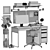 Modern Office Workstation Set 3D model small image 6