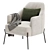 Elegant Daniella Accent Armchair 3D model small image 3