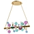 Modern Globe Linear Chandelier Fixture 3D model small image 1