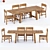 RusticExtend Dining Set 3D model small image 1