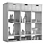Teak & Pink Terrazzo Bookcase 3D model small image 6