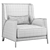 Brezza Fabric Armchair Modern Comfort 3D model small image 3