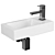 Compact Wall Hung Cloakroom Basin 3D model small image 1
