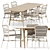 Modern Outdoor Dining Set: Lucy Chairs & BM1160 Table 3D model small image 1