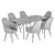 Modern Dining Set Dagny & Sinus 3D model small image 5