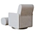 Sarah Swivel Glider Ottoman in Frost Gray 3D model small image 3