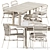 modern dining set, designer furniture 3D model small image 1