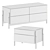 ASH Bedside Table with 4 Drawers 3D model small image 4