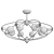 Sleek Modern Glass Chandelier 3D model small image 2