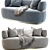 Luxury Kahlo Sofa, Crafted Elegance 3D model small image 1