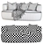 Luxury Kahlo Sofa, Crafted Elegance 3D model small image 3