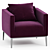 Luxury Upholstered Fabric Armchair 3D model small image 2