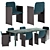 Modern Flutz Chair & Table 3D model small image 1